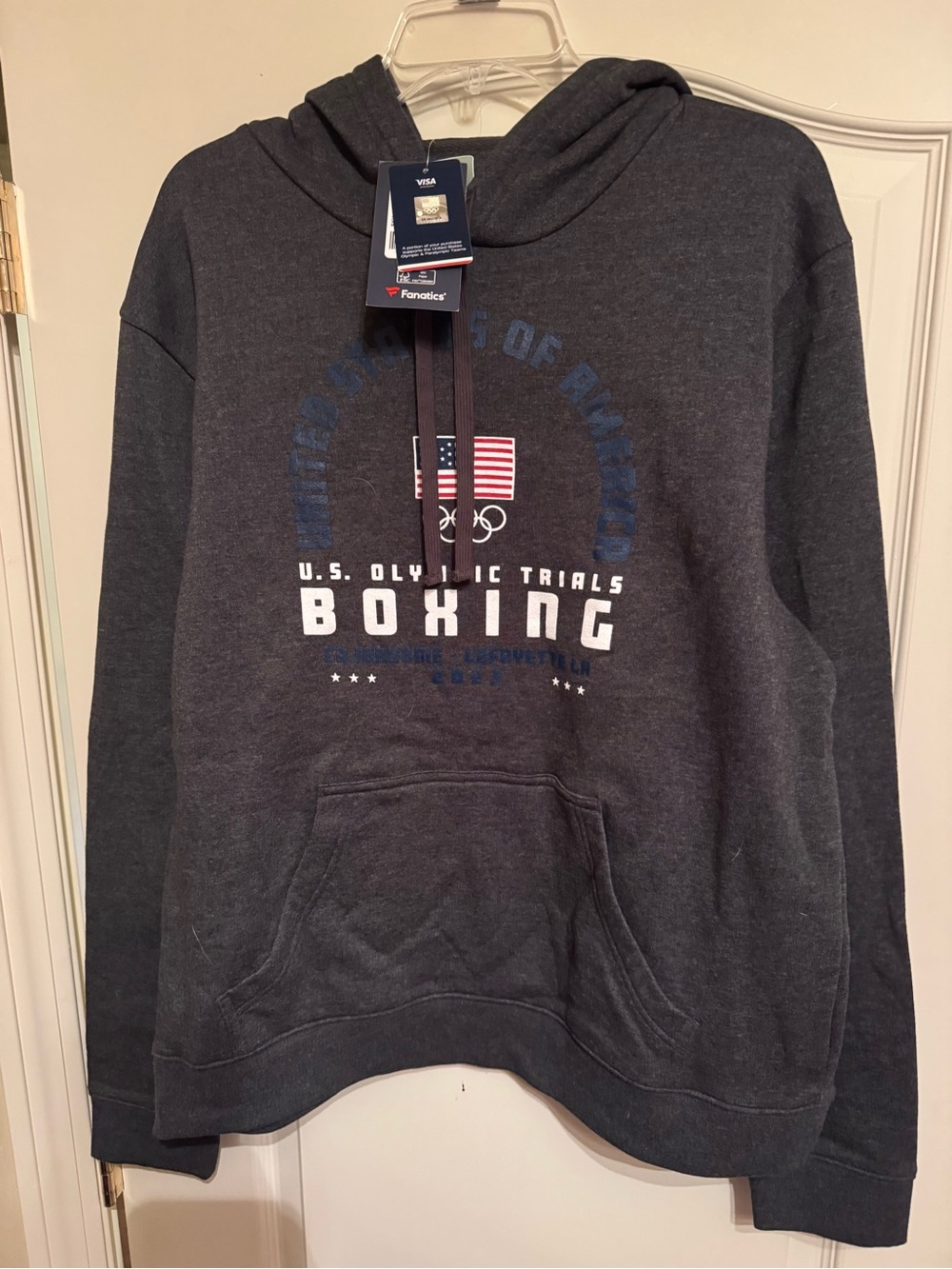 Fanatics United States Olympic Boxing Trials 2023 Hoodie Gray Size Large Men